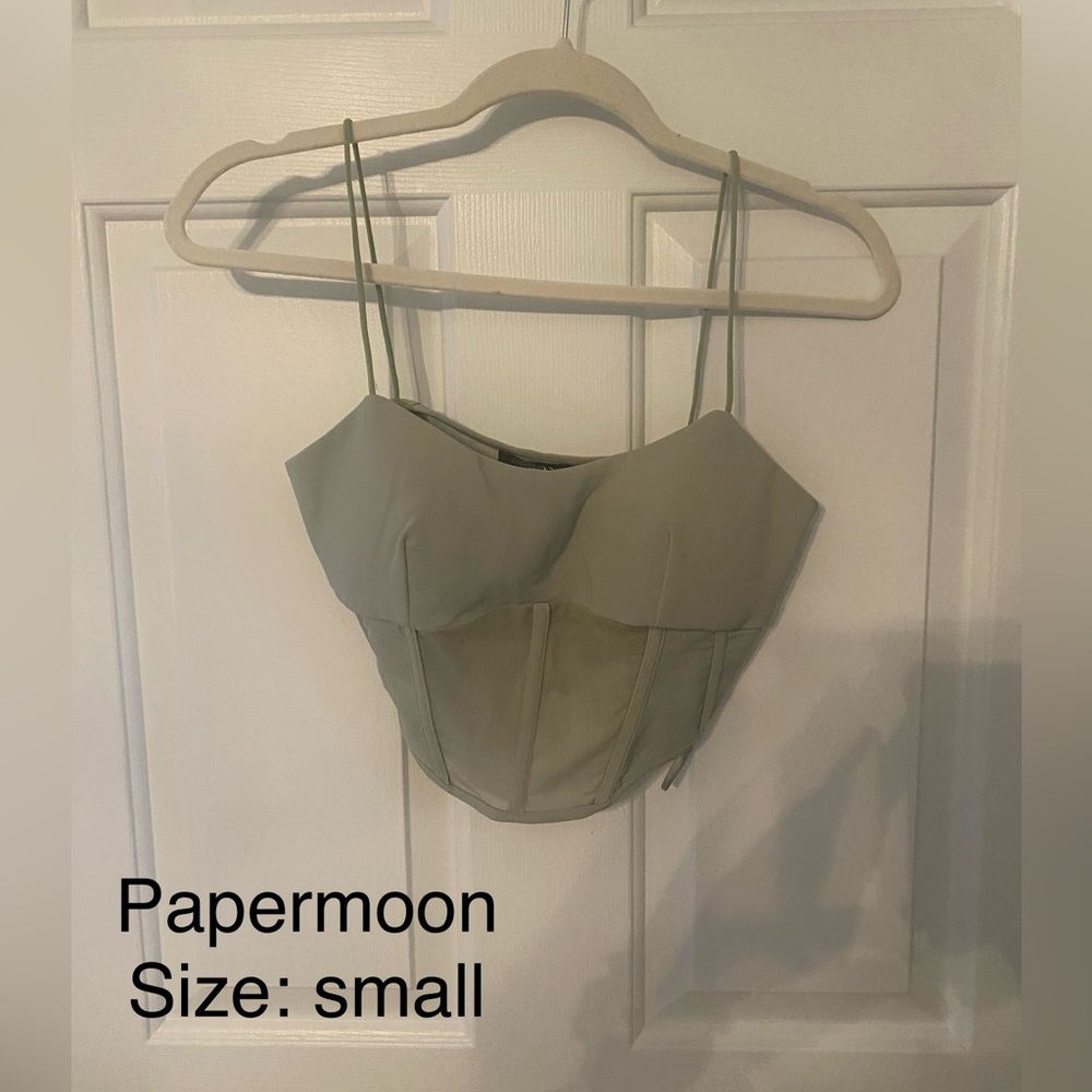 Sage green boutique crop top